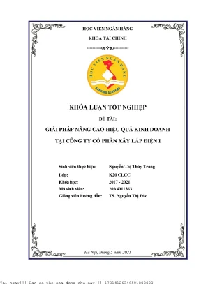 Nâng cao hiệu quả kinh doanh tại Công ty Cổ phần Xây lắp