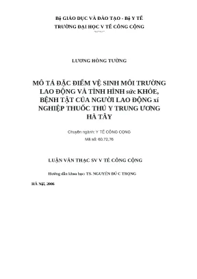 Đặc điểm vệ sinh môi trường lao động và sức khỏe người