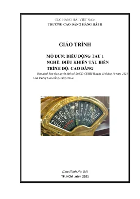 Giáo Trình Điều Động Tàu 1: Hướng Dẫn Chi Tiết Về Điều 