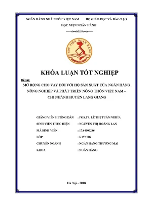 Mở Rộng Cho Vay Hộ Sản Xuất Tại Ngân Hàng Nông Nghiệp 