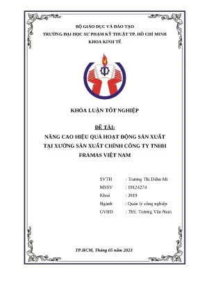 Nâng Cao Hiệu Quả Sản Xuất Tại Công Ty TNHH Framas Việt Nam