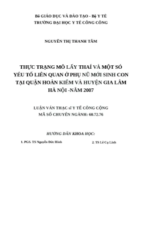 Thực trạng mổ lấy thai và các yếu tố liên quan tại Hà 