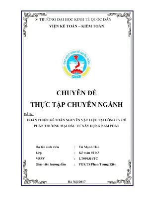 Hoàn thiện kế toán nguyên vật liệu tại Công ty Cổ phần