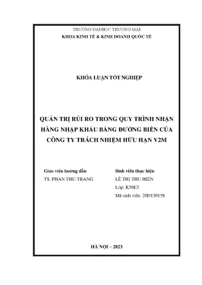 Quản Trị Rủi Ro Trong Nhận Hàng Nhập Khẩu Đường Biển Của