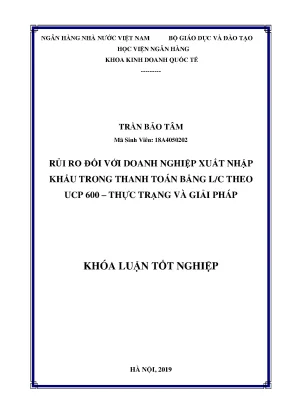 Rủi Ro Trong Thanh Toán L/C Theo UCP 600: Thực Trạng và