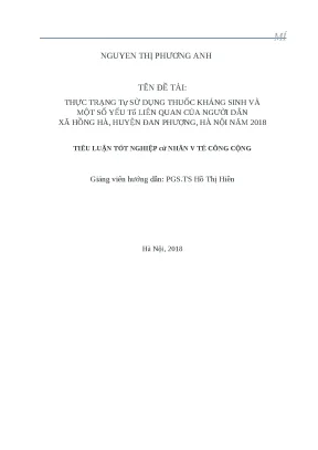 Thực trạng tự sử dụng thuốc kháng sinh tại xã Hồng Hà,