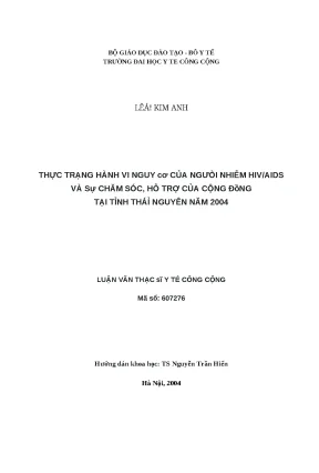 Hành Vi Nguy Cơ và Chăm Sóc Người Nhiễm HIV/AIDS Tại