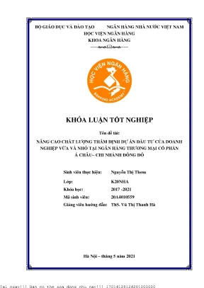 Nâng cao chất lượng thẩm định dự án đầu tư cho doanh