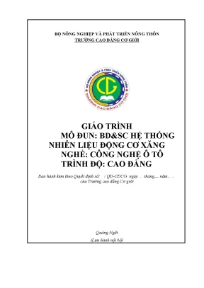 Hướng Dẫn Bảo Dưỡng và Sửa Chữa Hệ Thống Nhiên Liệu Động