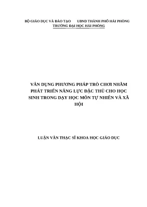 Phát Triển Năng Lực Đặc Thù Cho Học Sinh Tiểu Học Qua