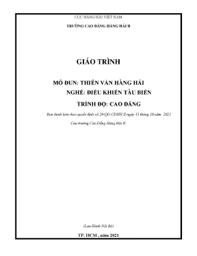 Giáo Trình Thiên Văn Hàng Hải: Hướng Dẫn Điều Khiển Tàu Biển