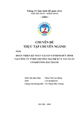 Cải Tiến Kế Toán Tài Sản Cố Định Hữu Hình Tại Công Ty