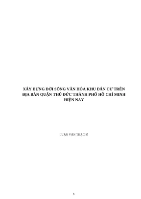 Xây Dựng Đời Sống Văn Hóa Khu Dân Cư Quận Thủ Đức