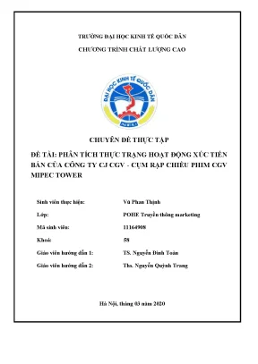 Phân Tích Hoạt Động Xúc Tiến Bán Tại CGV Mipec Tower