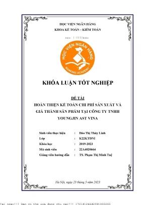 Hoàn thiện kế toán chi phí sản xuất và giá thành sản phẩm