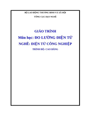 Giáo Trình Đo Lường Điện Tử Cho Nghề Điện Tử Công Nghiệp 
