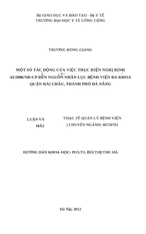 Tác động của Nghị định 43/2006/NĐ-CP đến nguồn nhân lực