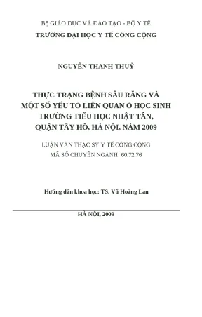 Thực trạng bệnh sâu răng ở học sinh tiểu học Nhật Tân,