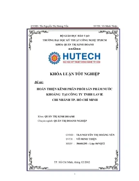 Hoàn Thiện Kênh Phân Phối Nước Khoáng Tại Công Ty TNHH