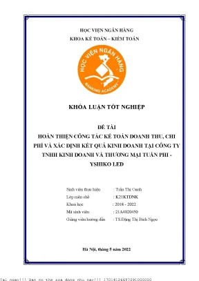 Cải Tiến Kế Toán Doanh Thu và Chi Phí tại Công Ty TNHH