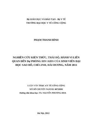 Nghiên cứu Kiến thức và Thái độ về Dự phòng HIV/AIDS của 