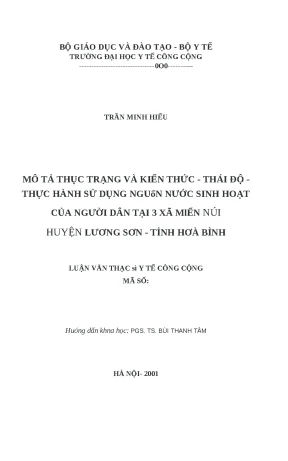 Thực trạng và Kiến thức về Sử dụng Nguồn Nước Sinh Hoạt