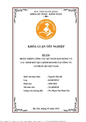 Cải Tiến Kế Toán Bán Hàng và Kết Quả Kinh Doanh tại Công