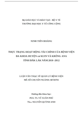 Thực trạng tài chính tại bệnh viện đa khoa huyện Cư Kuin