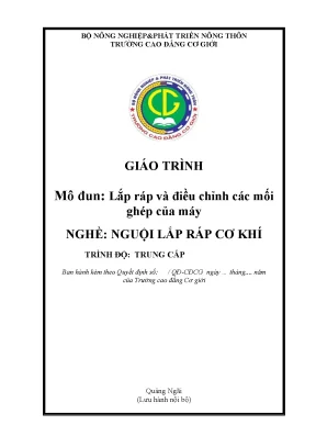 Giáo Trình Lắp Ráp và Điều Chỉnh Mối Ghép Máy Cơ Khí