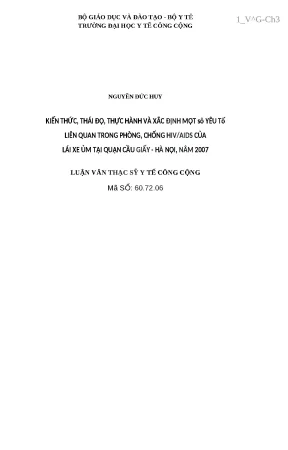 Nghiên cứu kiến thức và thực hành phòng chống HIV/AIDS