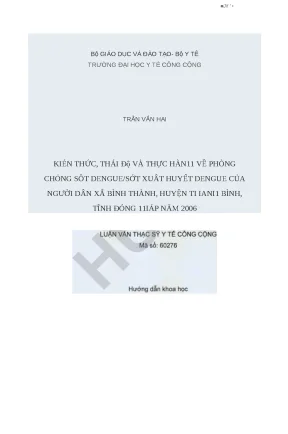 Kiến thức và Thái độ của Người Dân về Phòng Chống Sốt