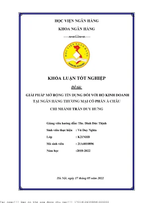 Giải pháp mở rộng tín dụng cho hộ kinh doanh tại ACB