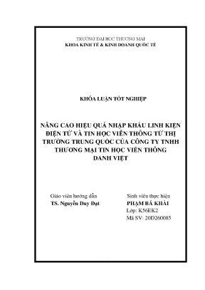 Nâng cao hiệu quả nhập khẩu linh kiện điện tử từ Trung