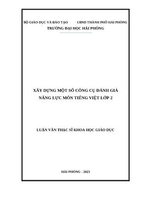 Công Cụ Đánh Giá Năng Lực Môn Tiếng Việt Lớp 2: Luận Văn