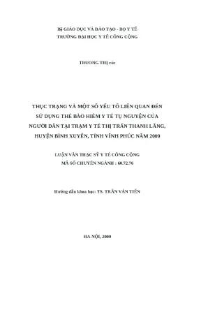 Thực trạng sử dụng thẻ bảo hiểm y tế tự nguyện tại trạm