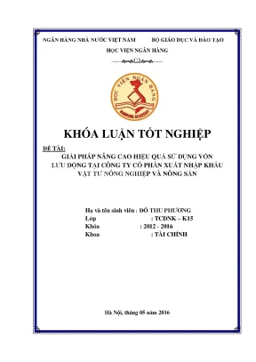 Giải Pháp Nâng Cao Hiệu Quả Sử Dụng Vốn Lưu Động Tại