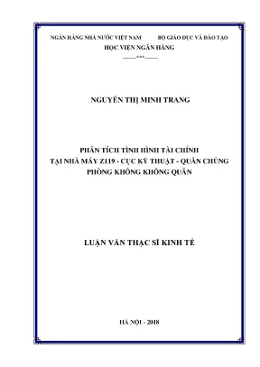 Phân Tích Tình Hình Tài Chính Tại Nhà Máy Z119: Đánh Giá