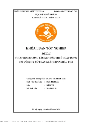 Công tác kế toán thuê hoạt động tại Công ty Cổ phần Xuất
