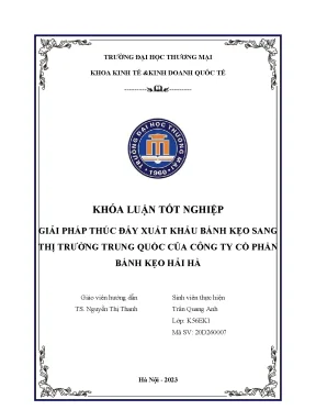 Giải pháp xuất khẩu bánh kẹo sang Trung Quốc của Hải Hà