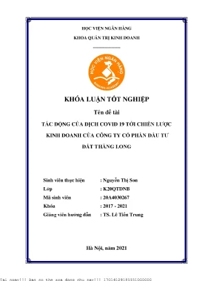 Tác động của COVID-19 đến chiến lược kinh doanh của Công