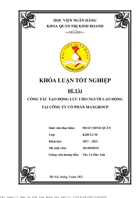 Tạo Động Lực Hiệu Quả Cho Người Lao Động Tại MaxGroup