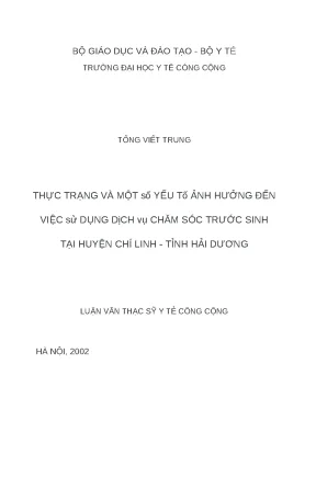 Tình hình và yếu tố ảnh hưởng đến dịch vụ chăm sóc trước