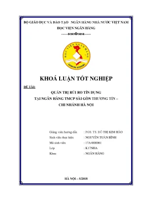 Quản Trị Rủi Ro Tín Dụng Tại Ngân Hàng TMCP Sài Gòn
