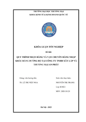 Quy trình vận chuyển hàng nhập khẩu bằng đường bộ tại An