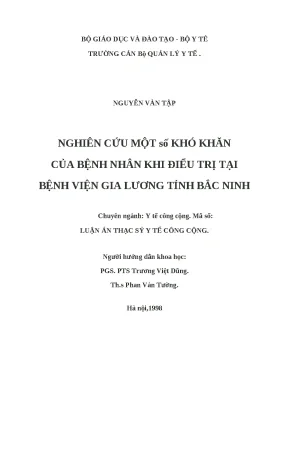 Khó Khăn Của Bệnh Nhân Khi Điều Trị Tại Bệnh Viện Gia
