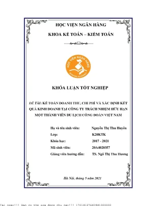 Kế Toán Doanh Thu và Chi Phí tại Công Ty Du Lịch Công