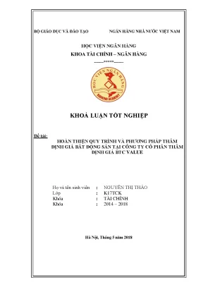 Hoàn thiện quy trình thẩm định giá bất động sản tại BTC