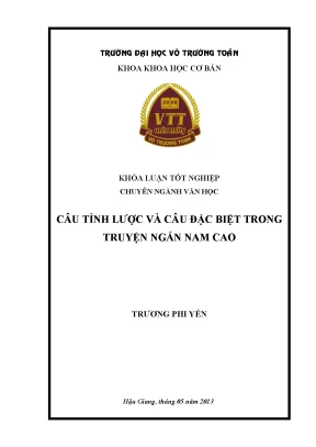 Nghiên cứu câu tỉnh lược và câu đặc biệt trong truyện
