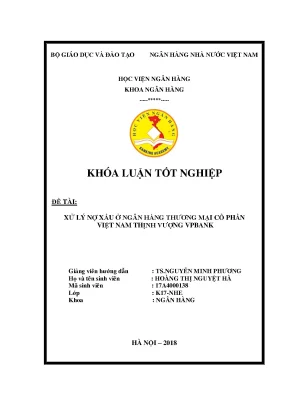 Giải Pháp Xử Lý Nợ Xấu Tại Ngân Hàng Thương Mại Cổ Phần