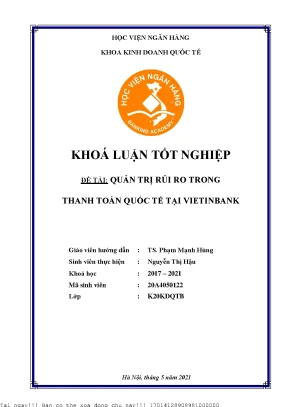 Quản Trị Rủi Ro Hiệu Quả Trong Thanh Toán Quốc Tế Tại